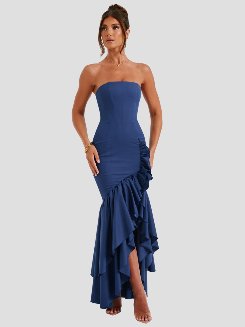 Mila | Elegante Maxi Zomerjurk Met Ruffle Split