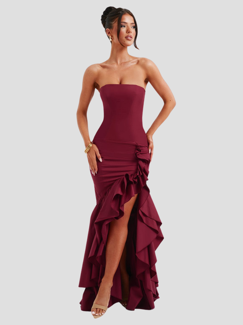 Mila | Elegante Maxi Zomerjurk Met Ruffle Split