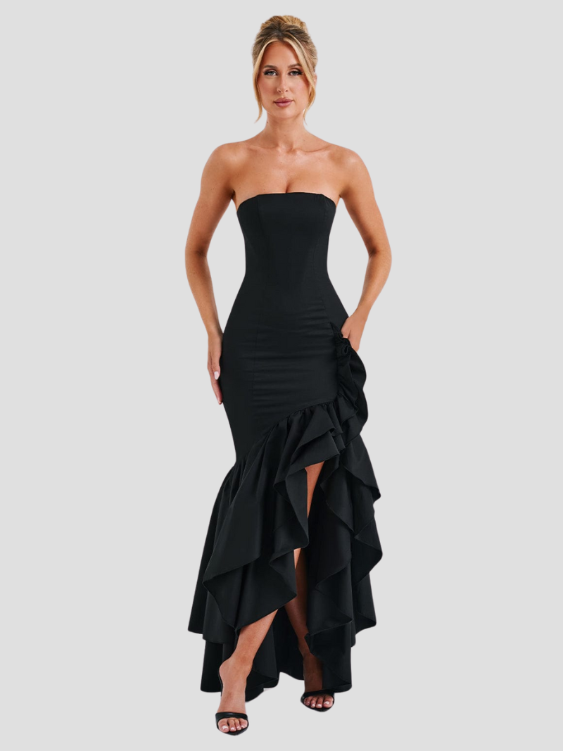 Mila | Elegante Maxi Zomerjurk Met Ruffle Split
