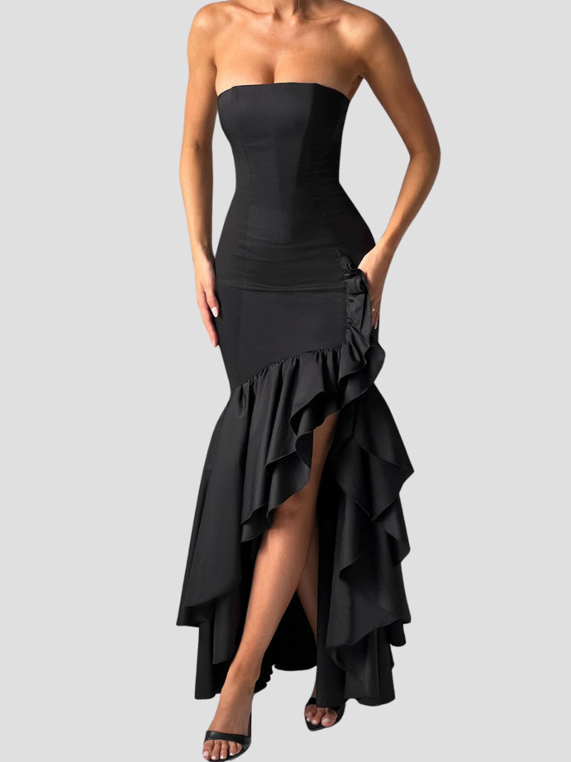 Mila | Elegante Maxi Zomerjurk Met Ruffle Split