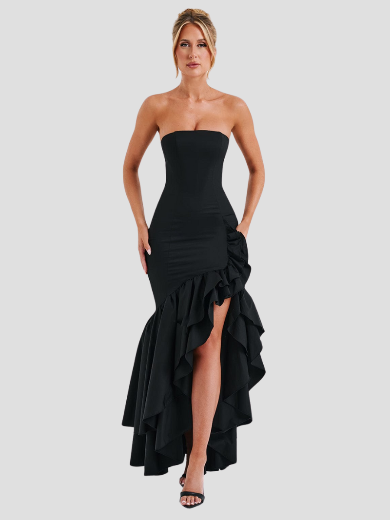 Mila | Elegante Maxi Zomerjurk Met Ruffle Split
