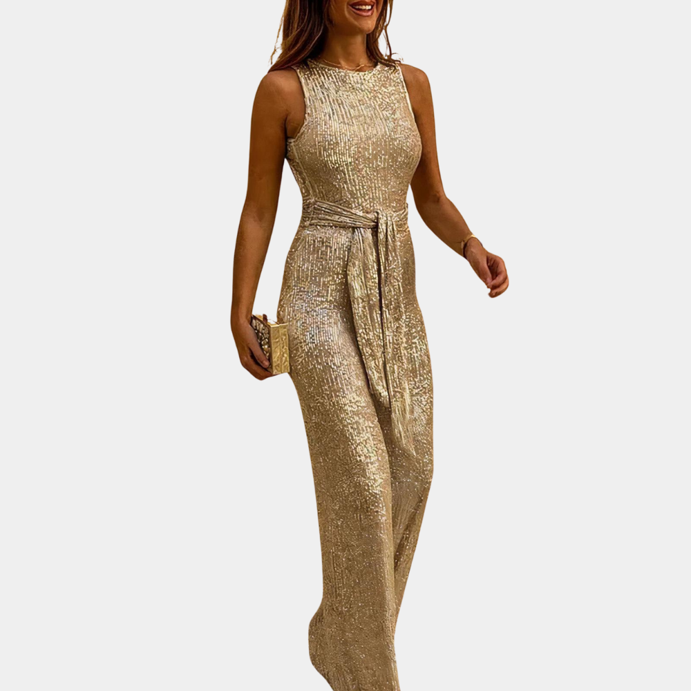 Elegante glitter jumpsuit met feestelijke pasvorm – Dames