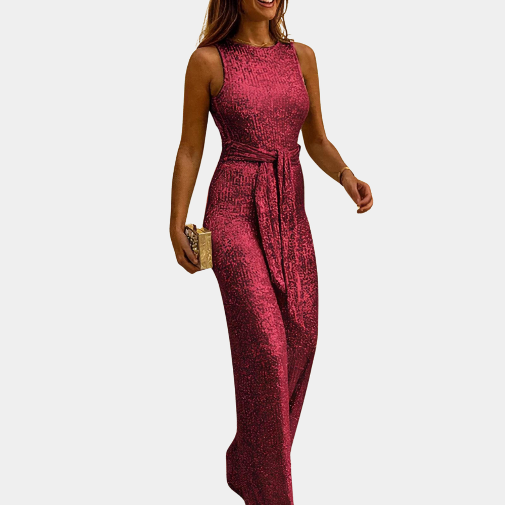 Elegante glitter jumpsuit met feestelijke pasvorm – Dames