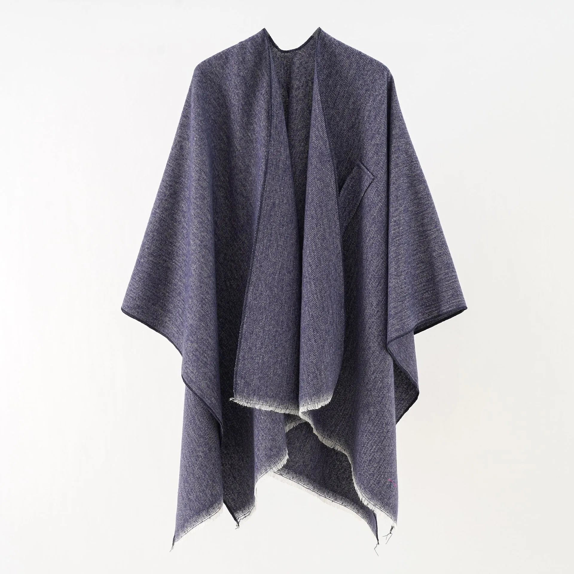 Elegante kasjmier poncho met retro design – Dames