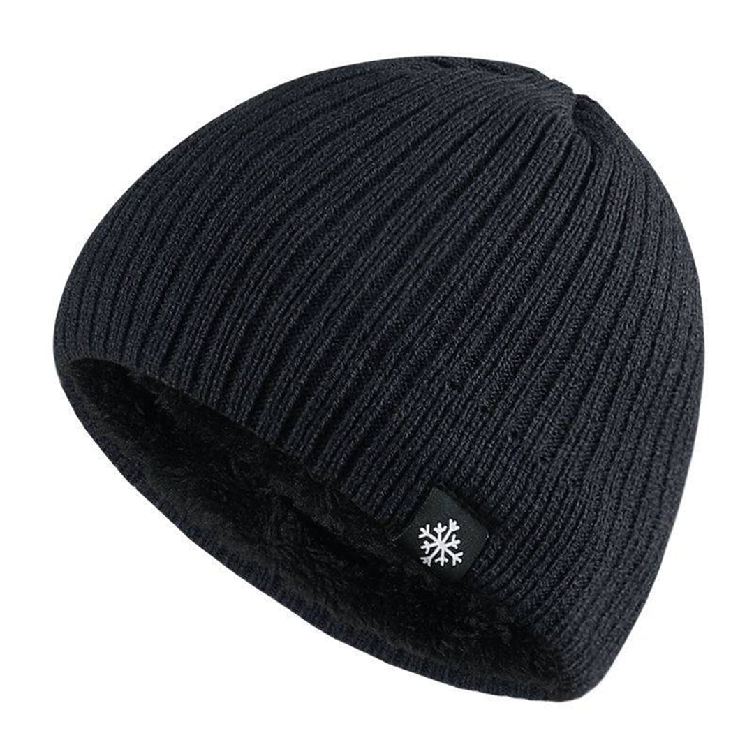Warme gebreide wintermuts met zachte fleece voering – Dames