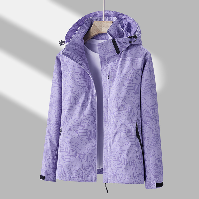 Waterdichte jas met capuchon en ritssluiting – Dames