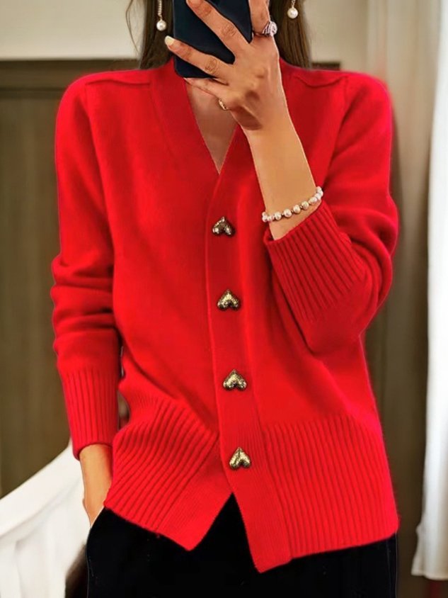 Elegant vest met gouden hartvormige knopen – Dames