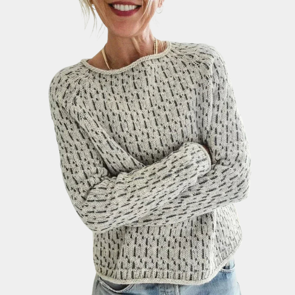 Elegante grijze wintertrui met comfortabele pasvorm – Dames
