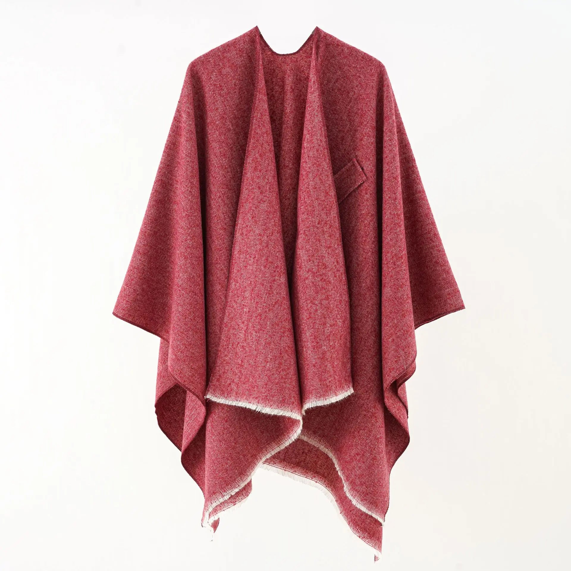Elegante kasjmier poncho met retro design – Dames