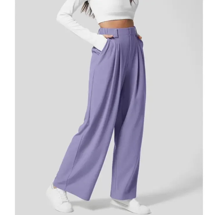 Elegante wijde pantalon met hoge taille - Dames