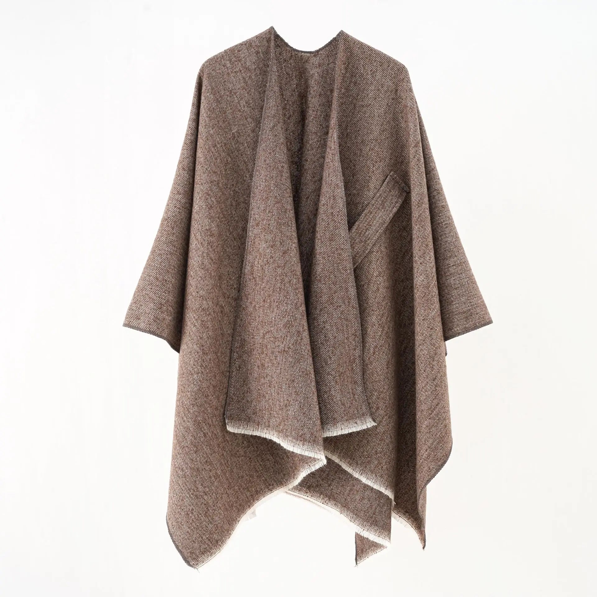 Elegante kasjmier poncho met retro design – Dames