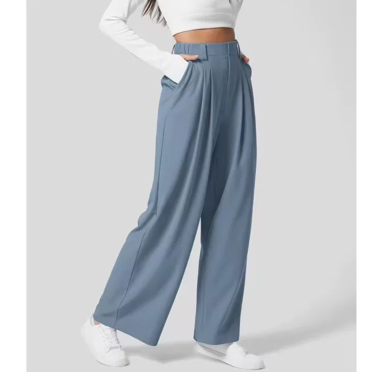 Elegante wijde pantalon met hoge taille - Dames