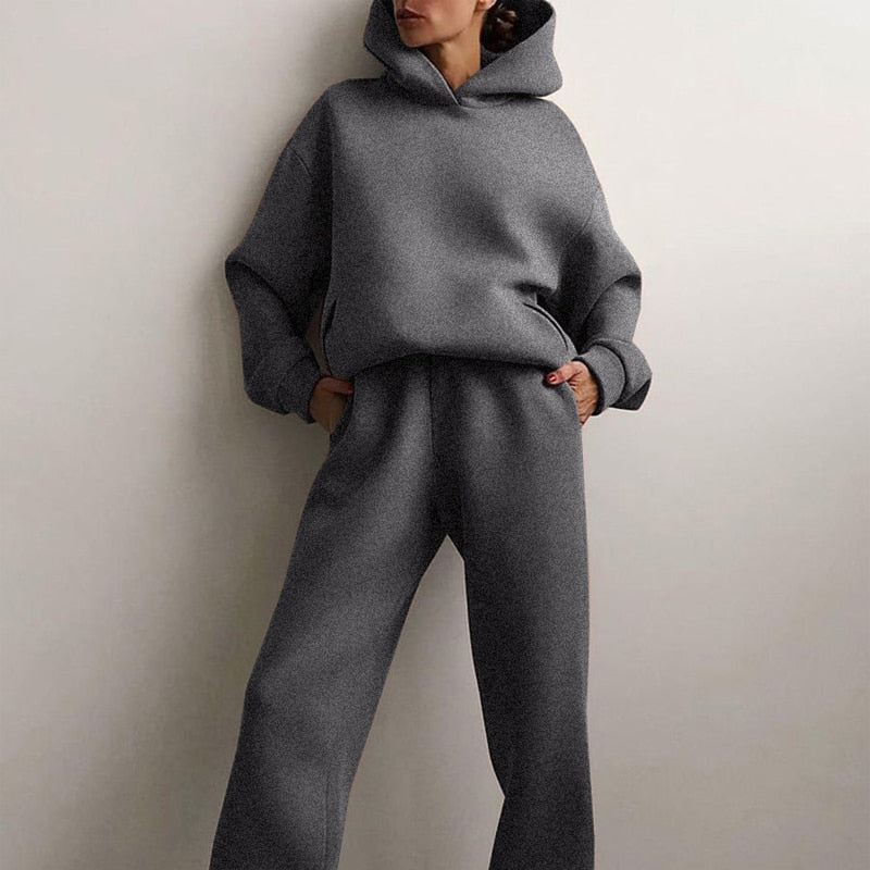 Oversized loungewear set voor de herfst met top en broek – Dames