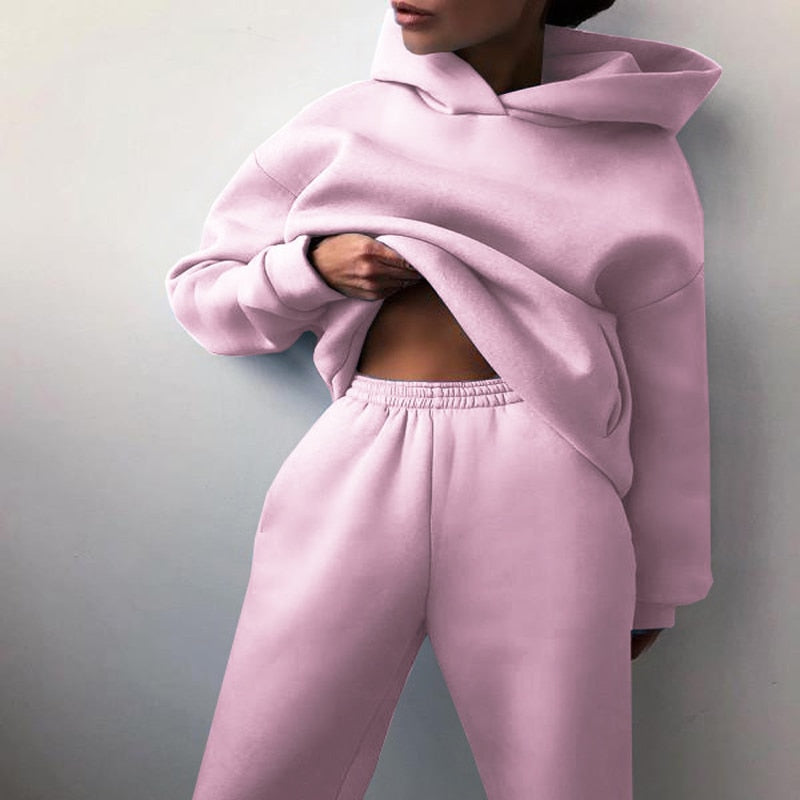 Oversized loungewear set voor de herfst met top en broek – Dames