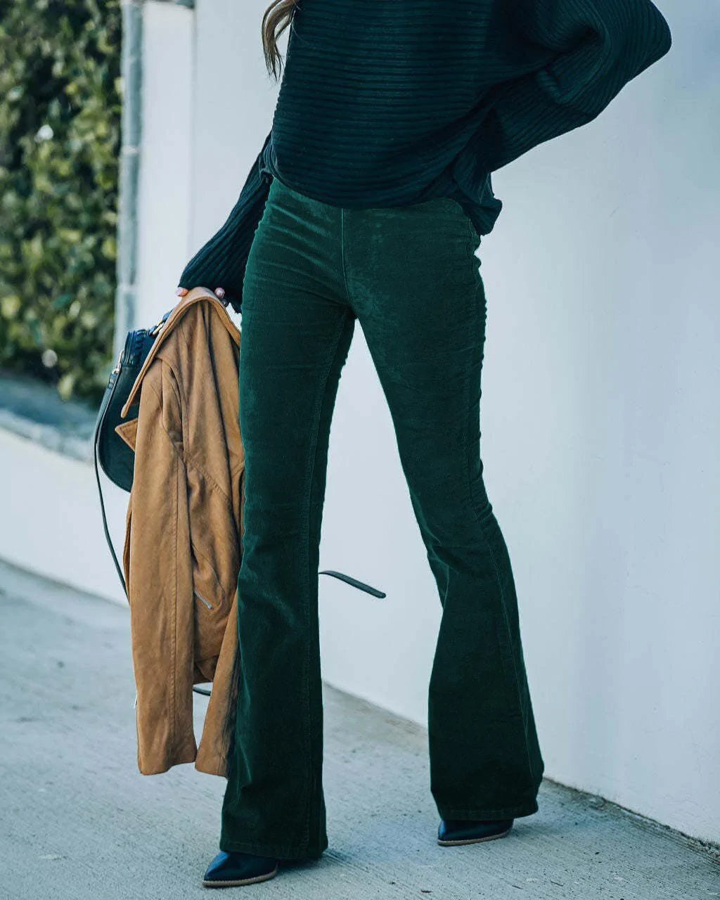 flare broek met high waist en elegante pasvorm – Dames