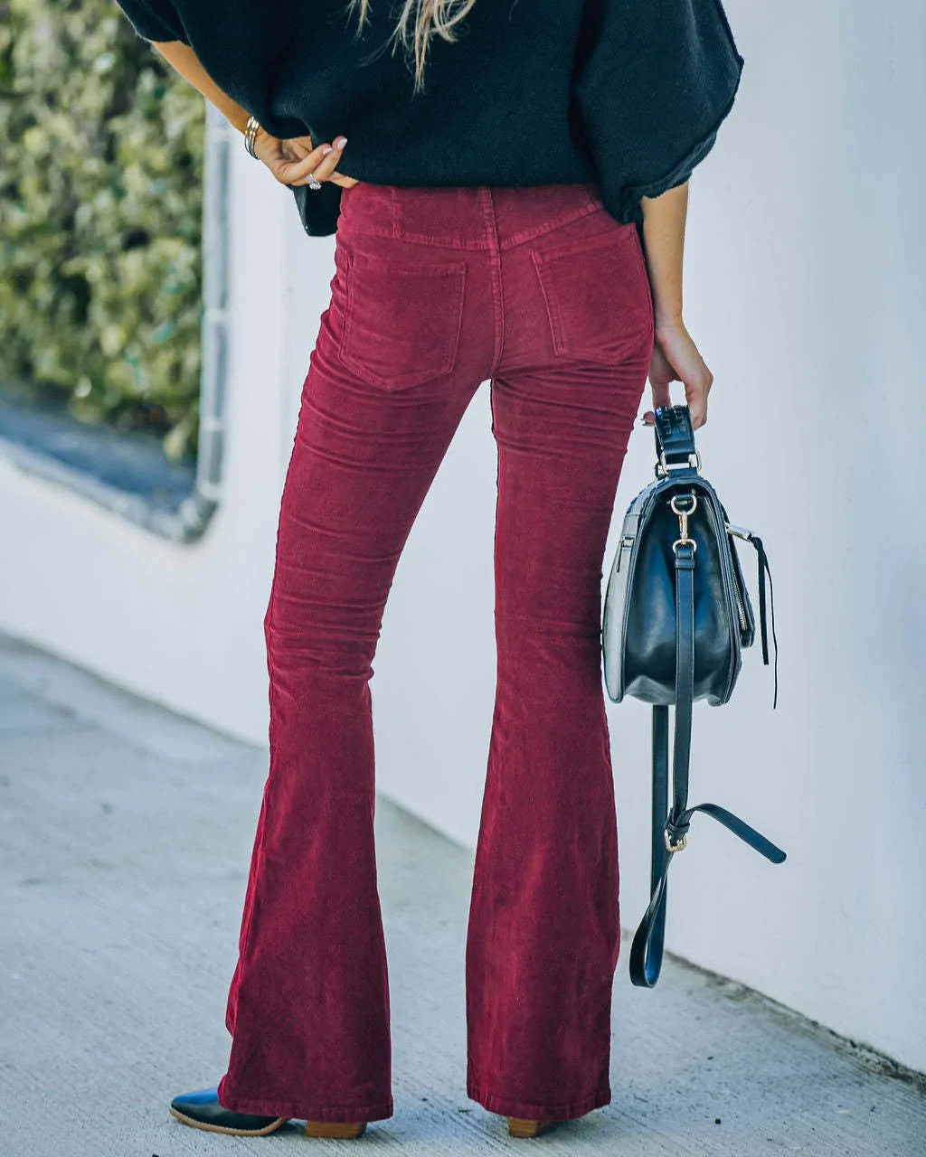 flare broek met high waist en elegante pasvorm – Dames