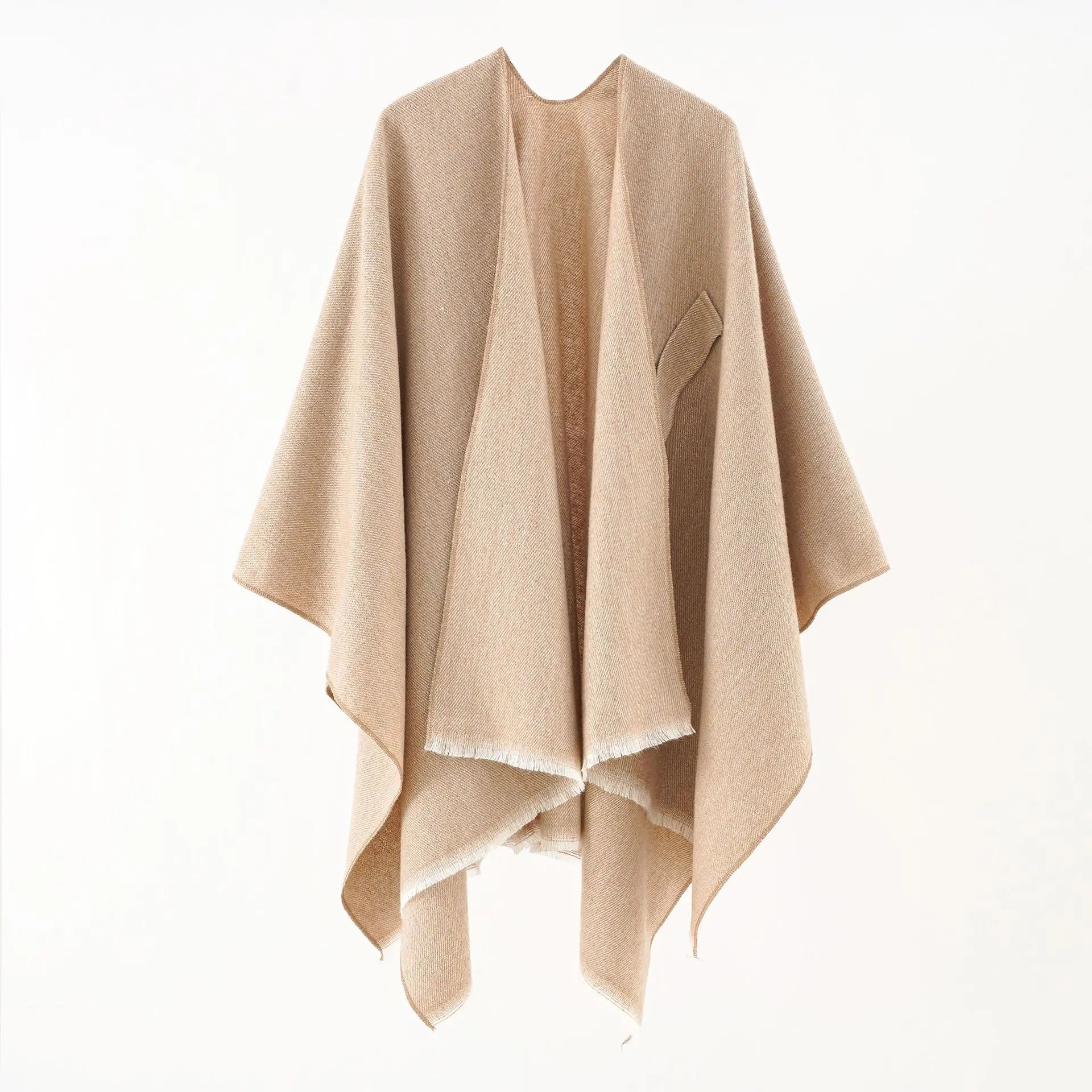 Elegante kasjmier poncho met retro design – Dames