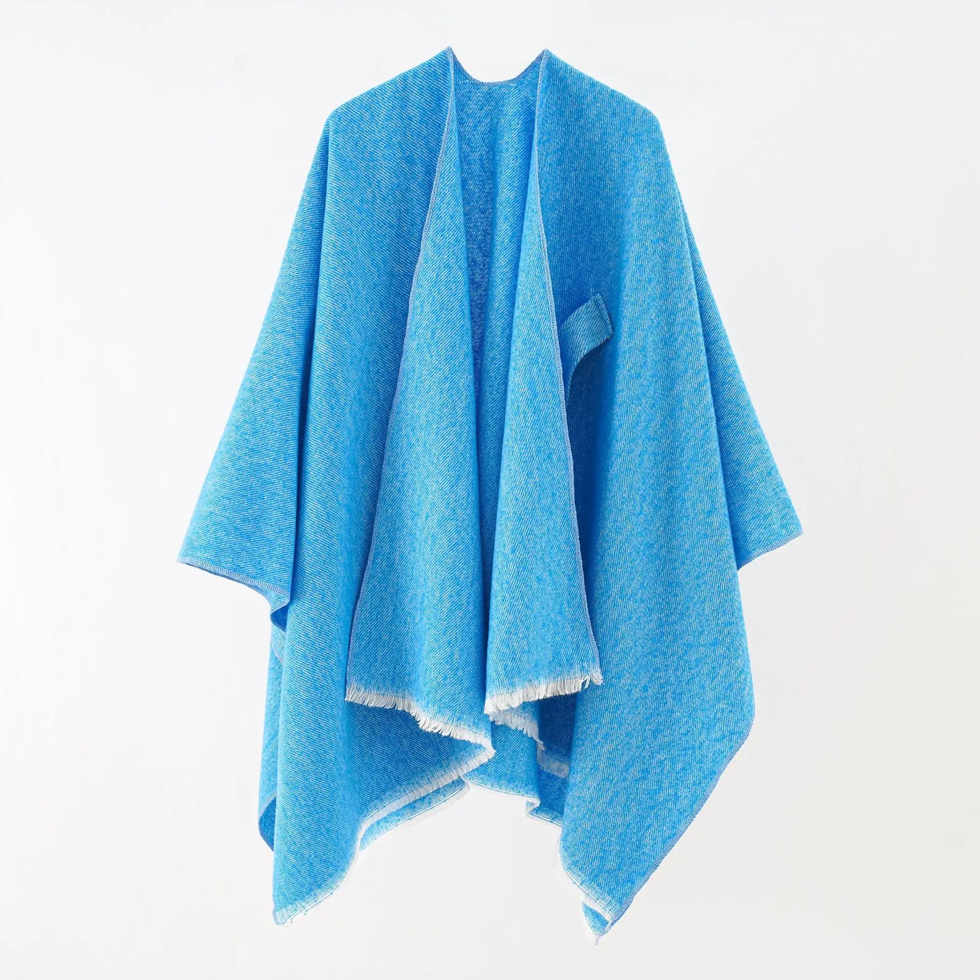Elegante kasjmier poncho met retro design – Dames