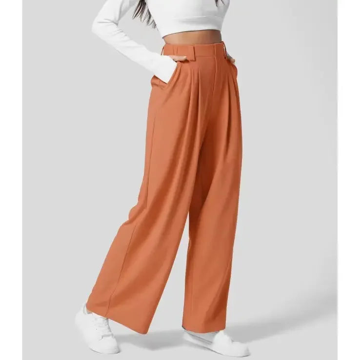 Elegante wijde pantalon met hoge taille - Dames