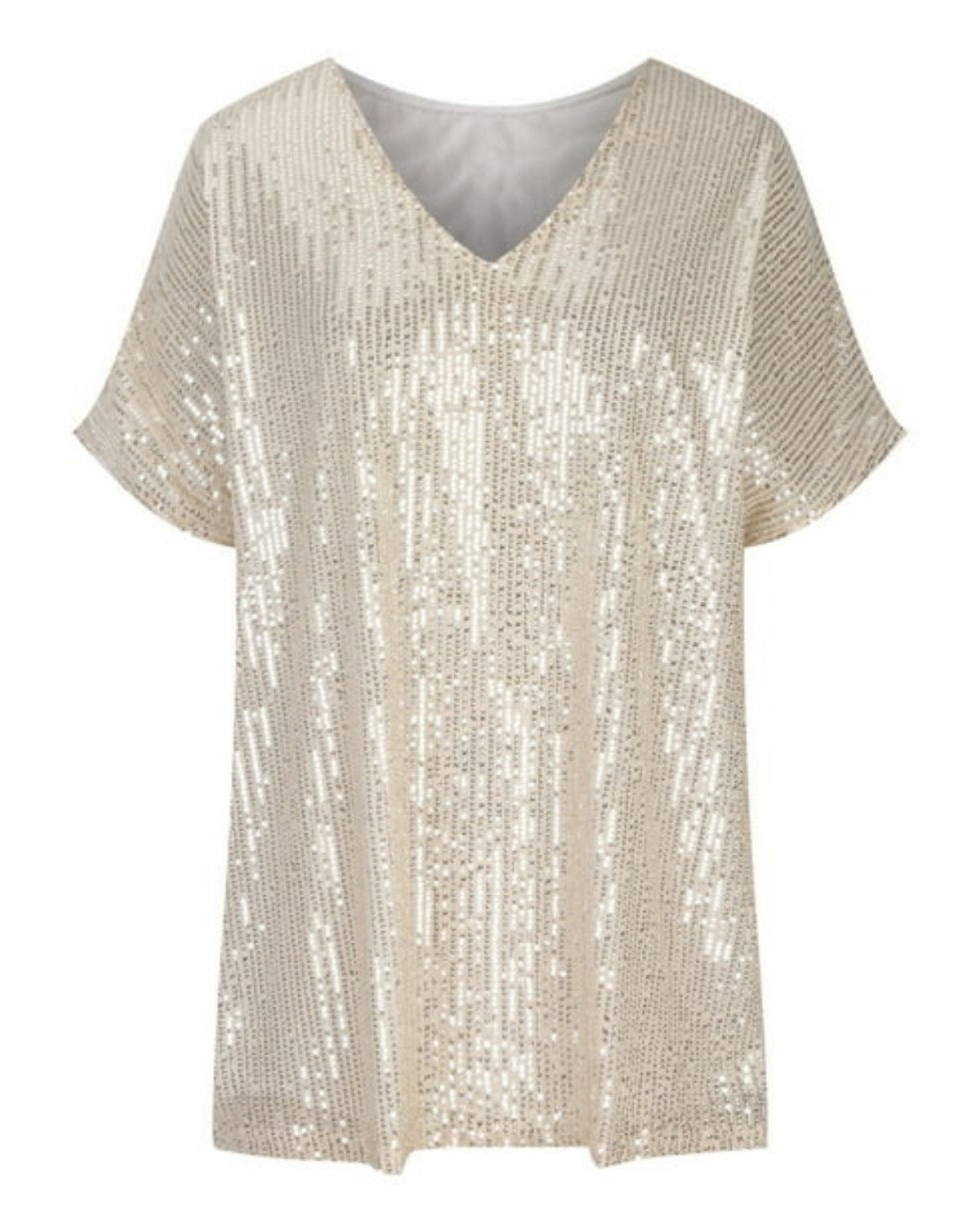 Stijlvol glinsterend pailletten t-shirt voor stralende feesten - Dames