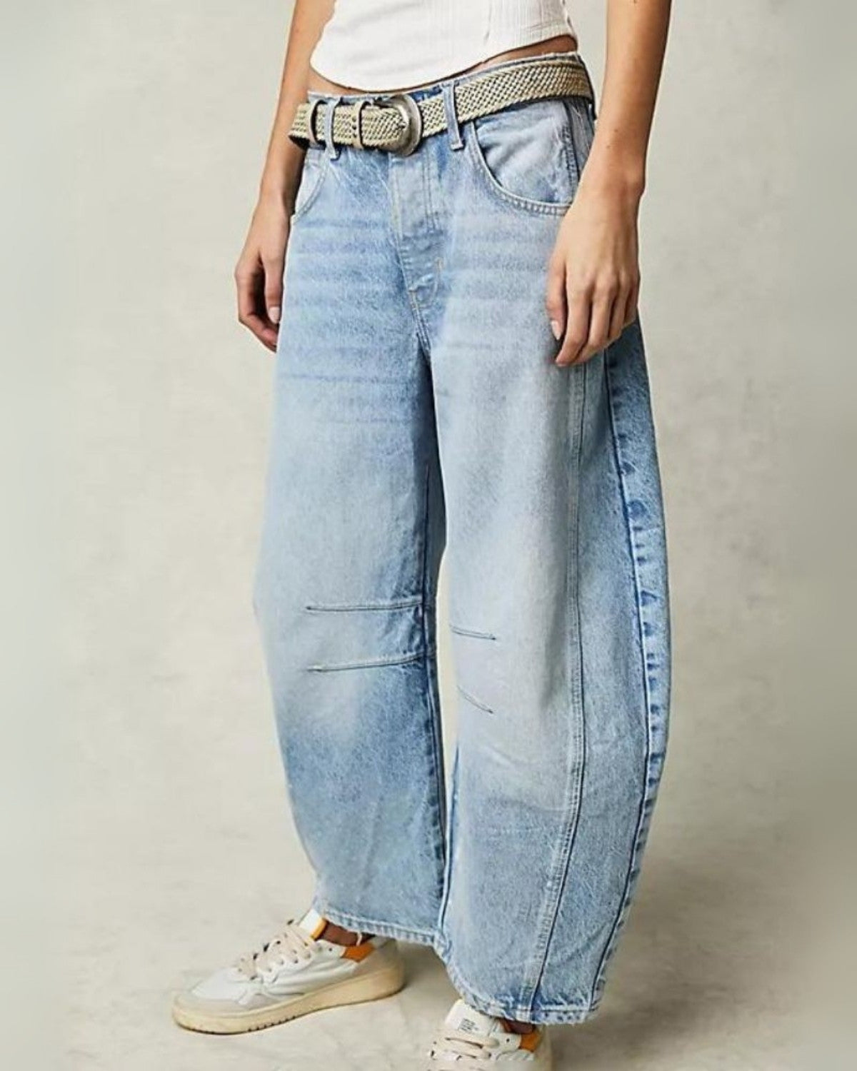 Stijlvolle halfhoge jeans van denim – Dames
