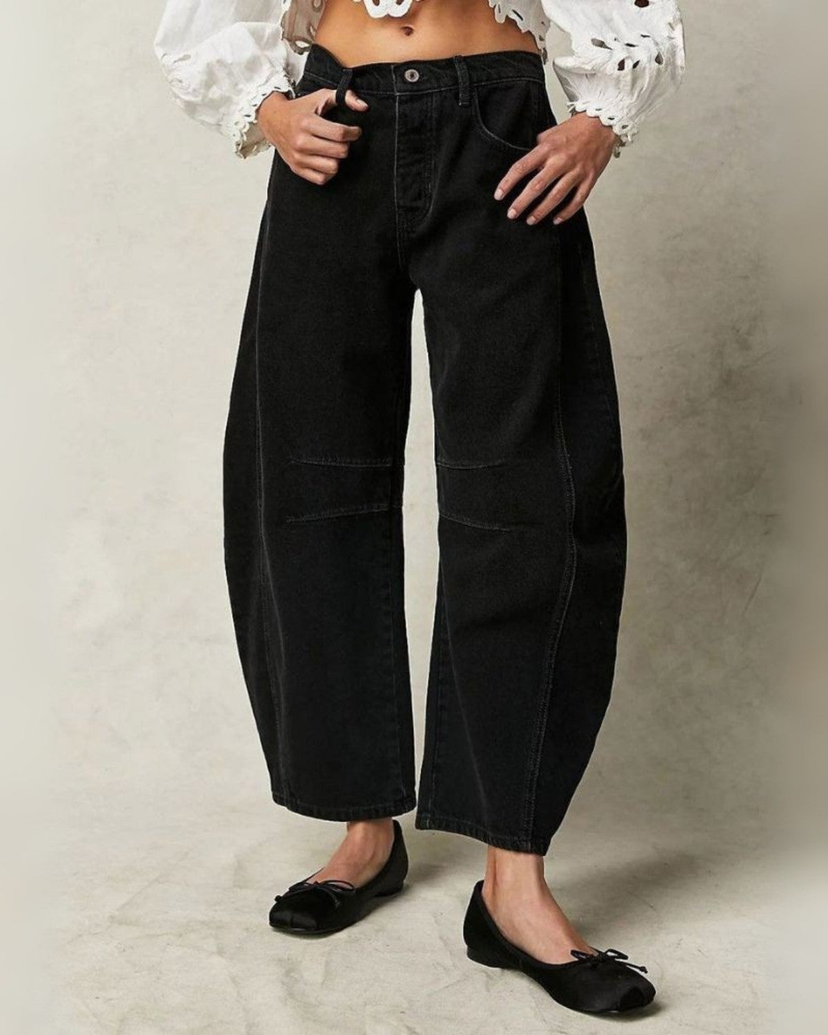 Stijlvolle halfhoge jeans van denim – Dames