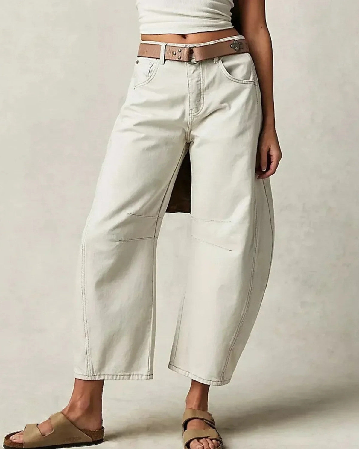 Stijlvolle wijde comfortabele denim jeans - Dames