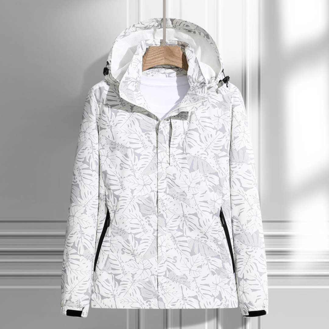 Waterdichte jas met capuchon en ritssluiting – Dames