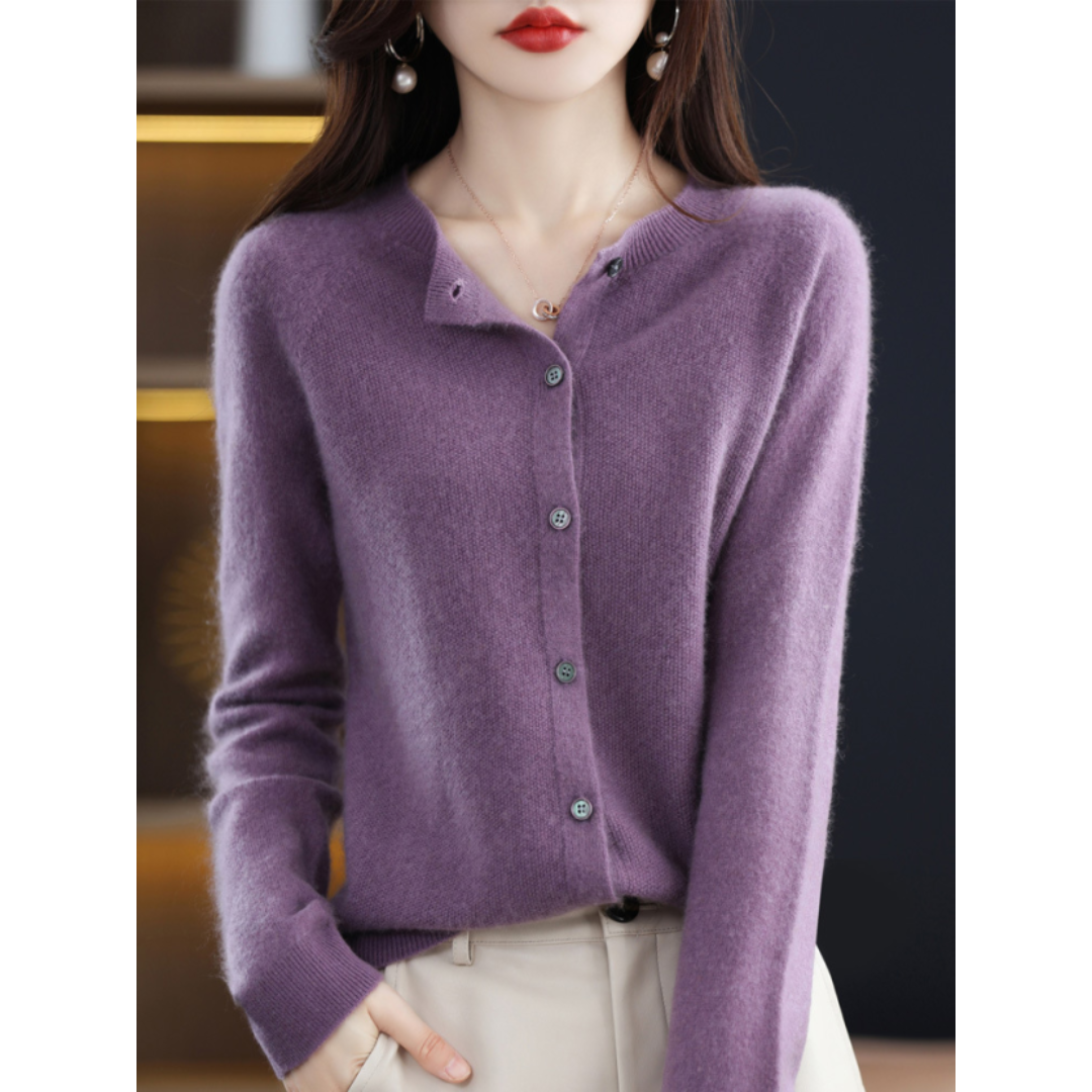 Zachte gebreide cardigan met knoopsluiting – Dames