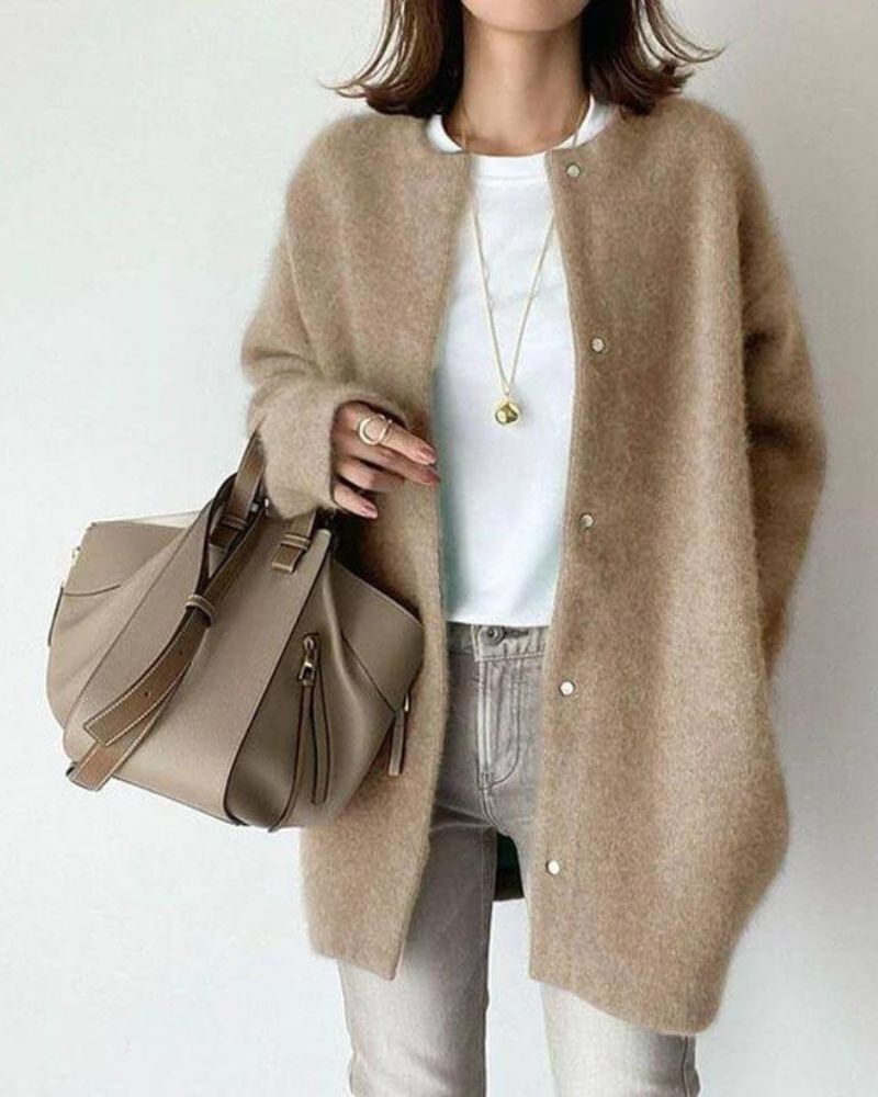 Elegante winter cardigan met warme voering – Dames