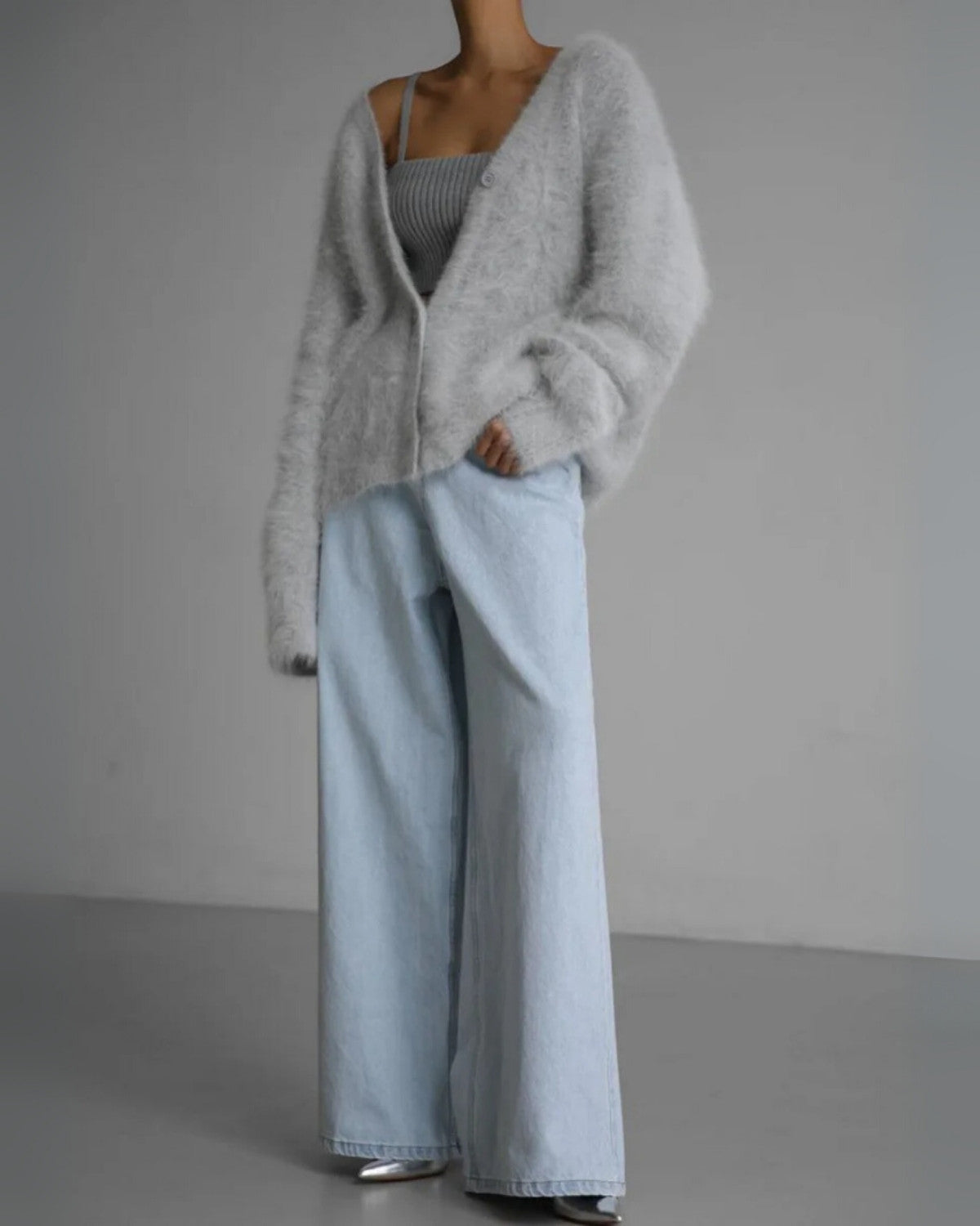 Verfijnd couture cardigan van kasjmierblend met elegante uitstraling – Dames