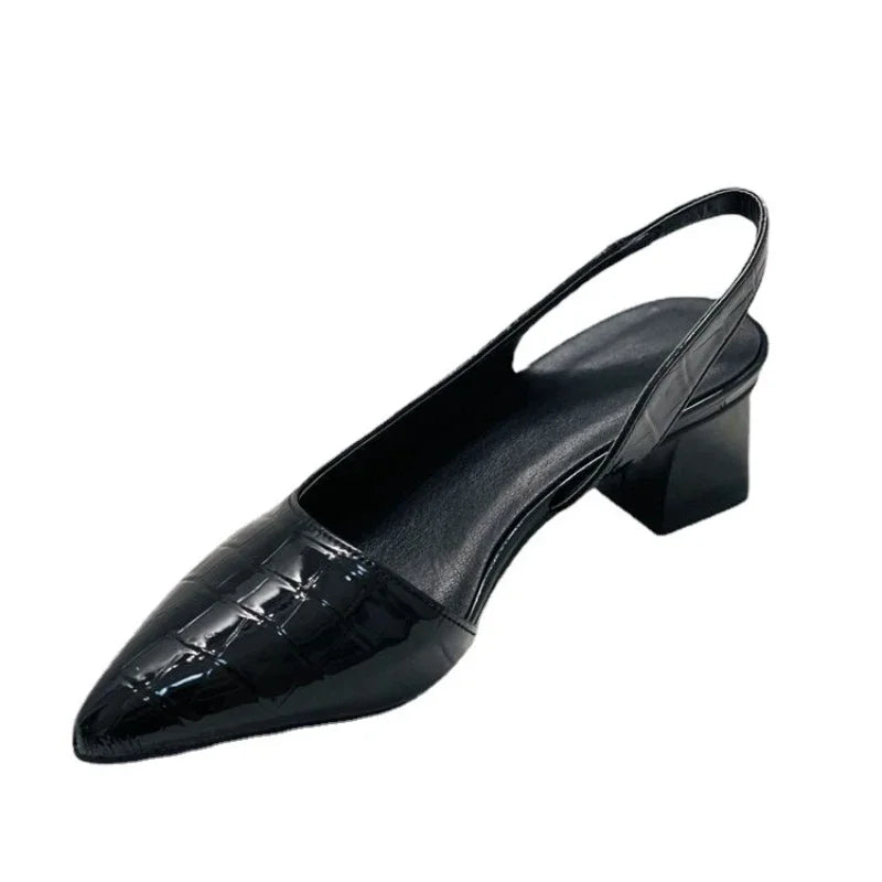 Comfortabele croco leren pumps met voetbed voor elegante gelegenheden – Dames