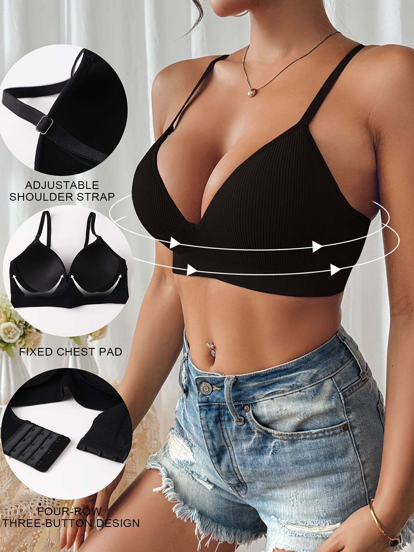 Comfortabele slim fit push-up bh met antislip - Dames