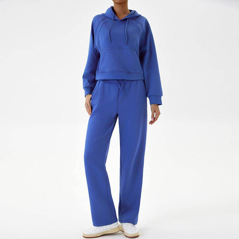 Zachte loungewear herfst set met hoodie en rechte broek – Dames