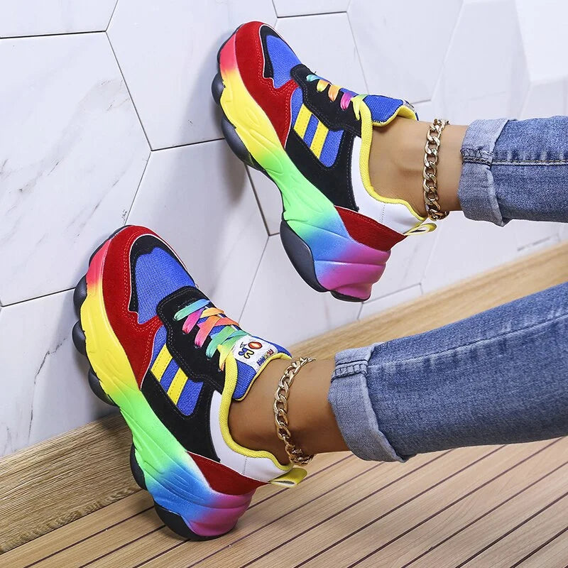 Comfortabele dames sneakers met ruime pasvorm en schokdempende zool – Dames
