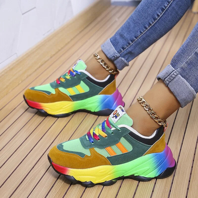 Comfortabele dames sneakers met ruime pasvorm en schokdempende zool – Dames