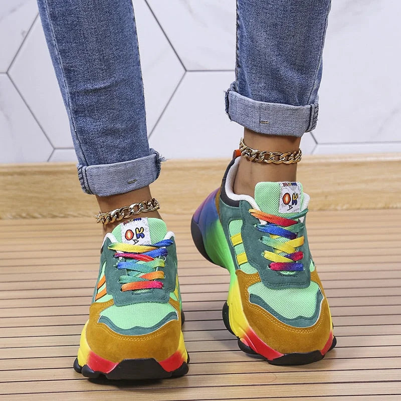 Comfortabele dames sneakers met ruime pasvorm en schokdempende zool – Dames