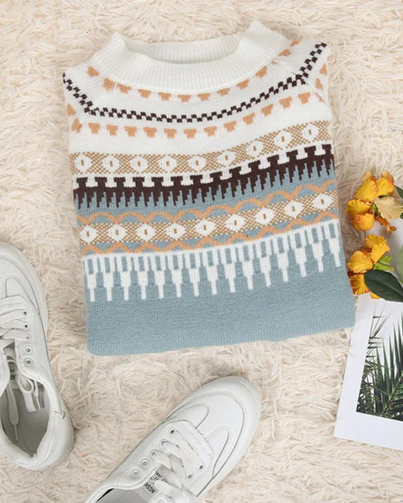 Elegante Scandinavische gebreide wintertrui van zachte stof – Dames
