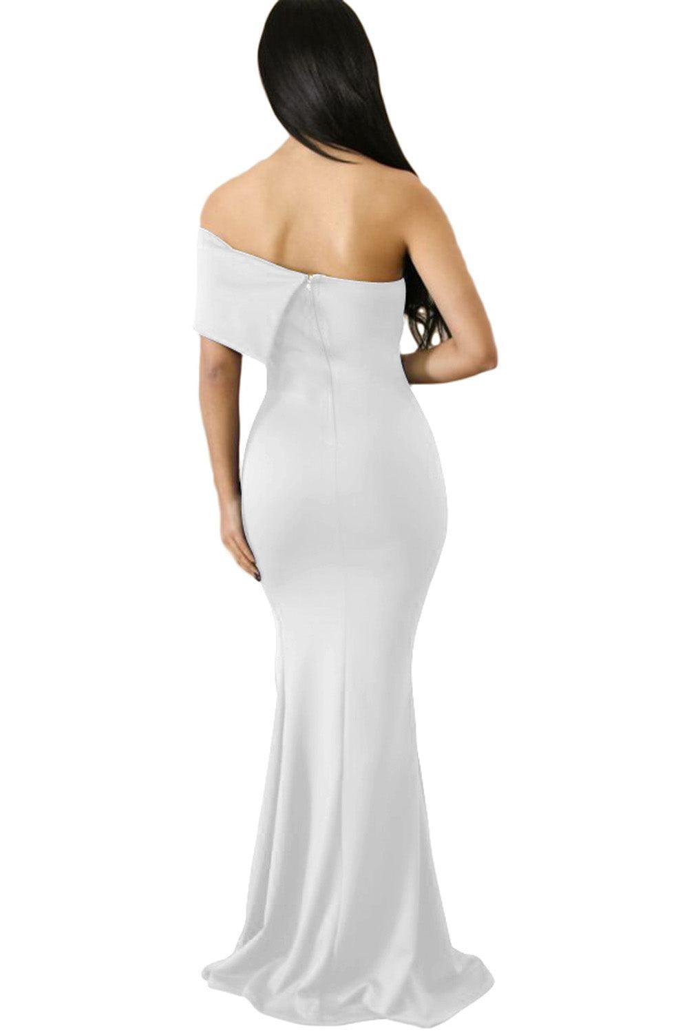 Elegante schouderloze maxi jurk met hoge split - Dames