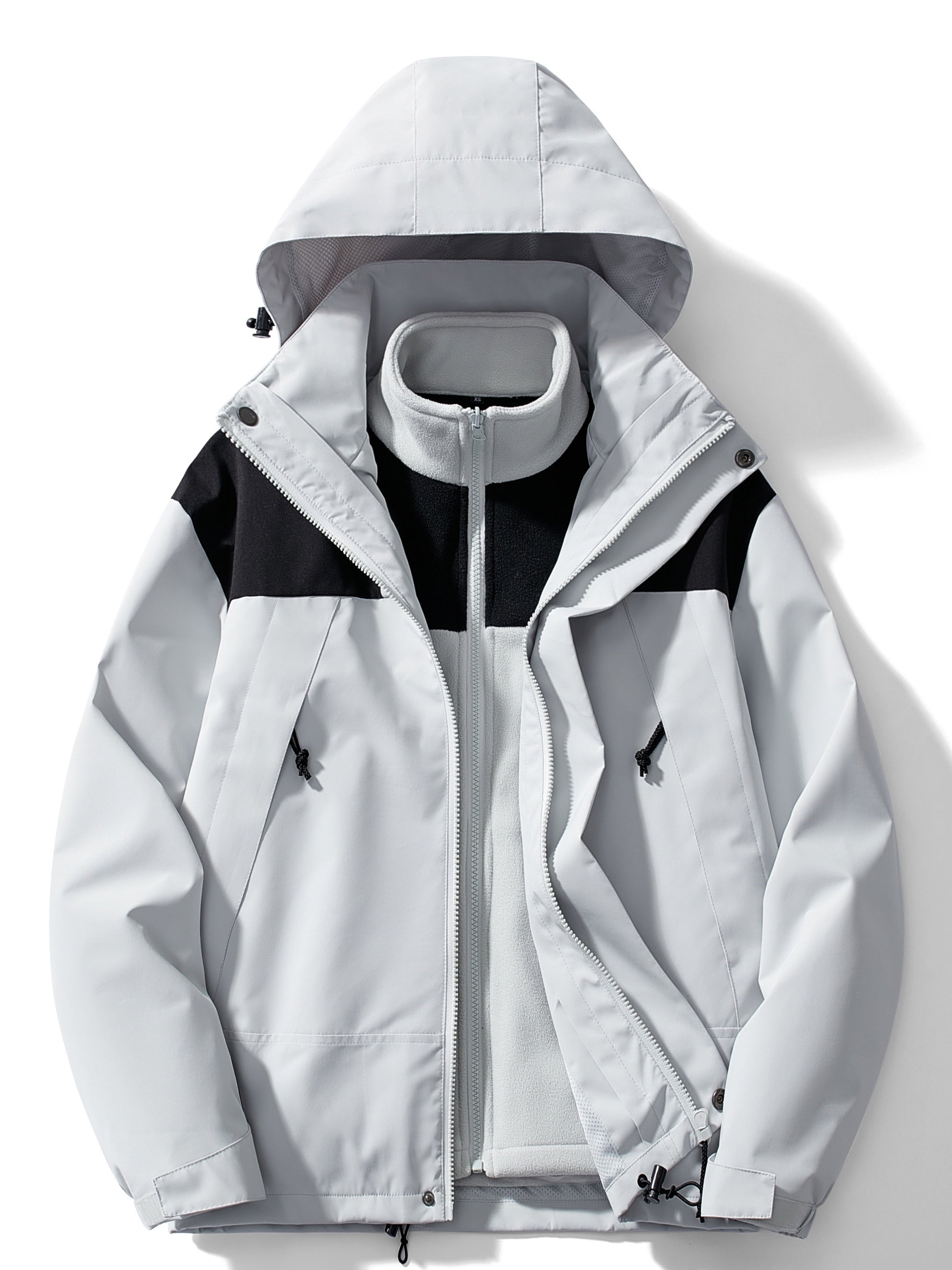 3-in-1 fleece winterjas met capuchon – Dames