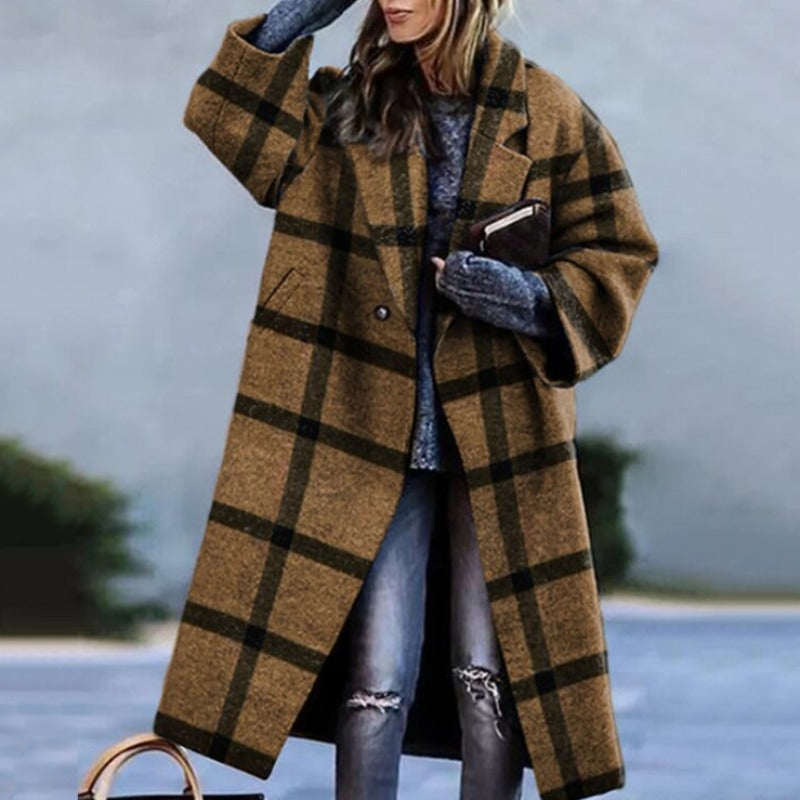 Lange herfstmantel met moderne pasvorm – Dames