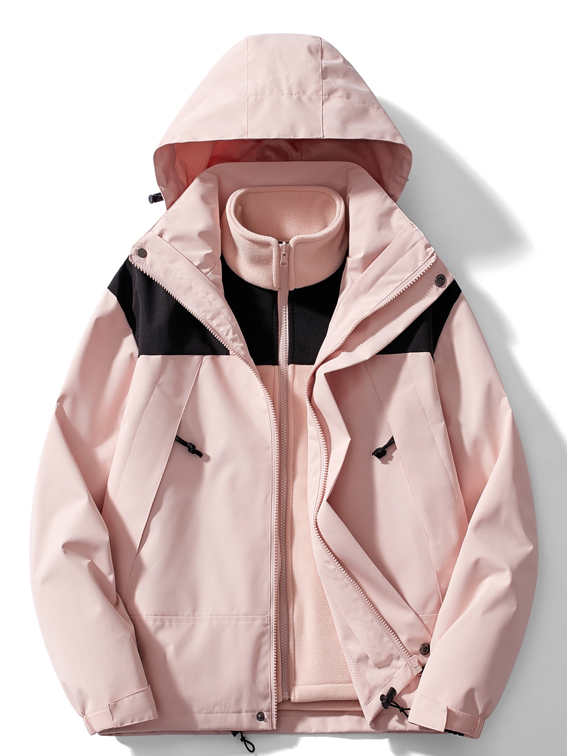 3-in-1 fleece winterjas met capuchon – Dames