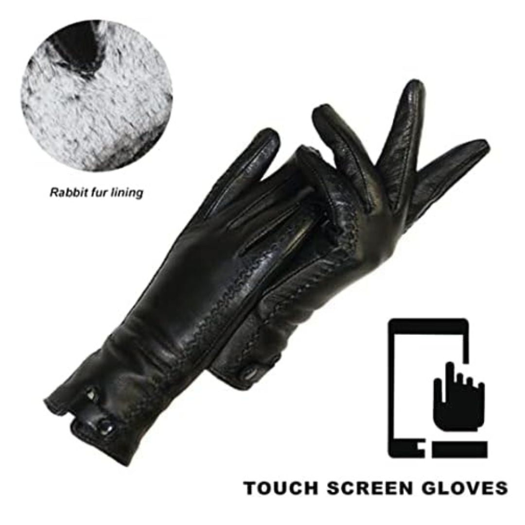 Elegante leren handschoenen met luxe voering voor winter – Dames