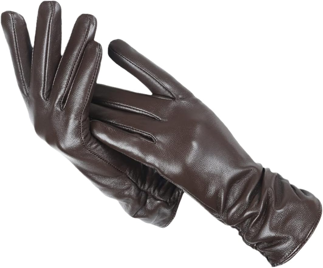 Elegante leren handschoenen met warme wollen voering voor winter – Dames