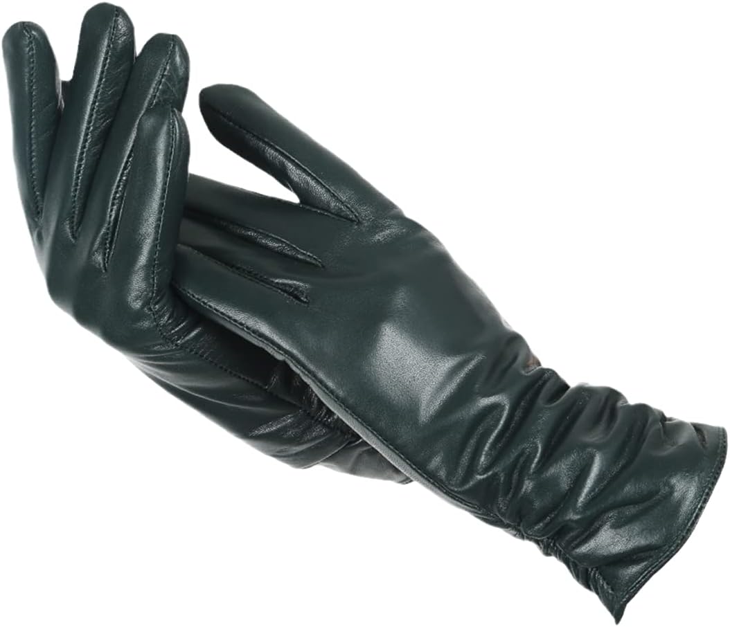 Elegante leren handschoenen met warme wollen voering voor winter – Dames