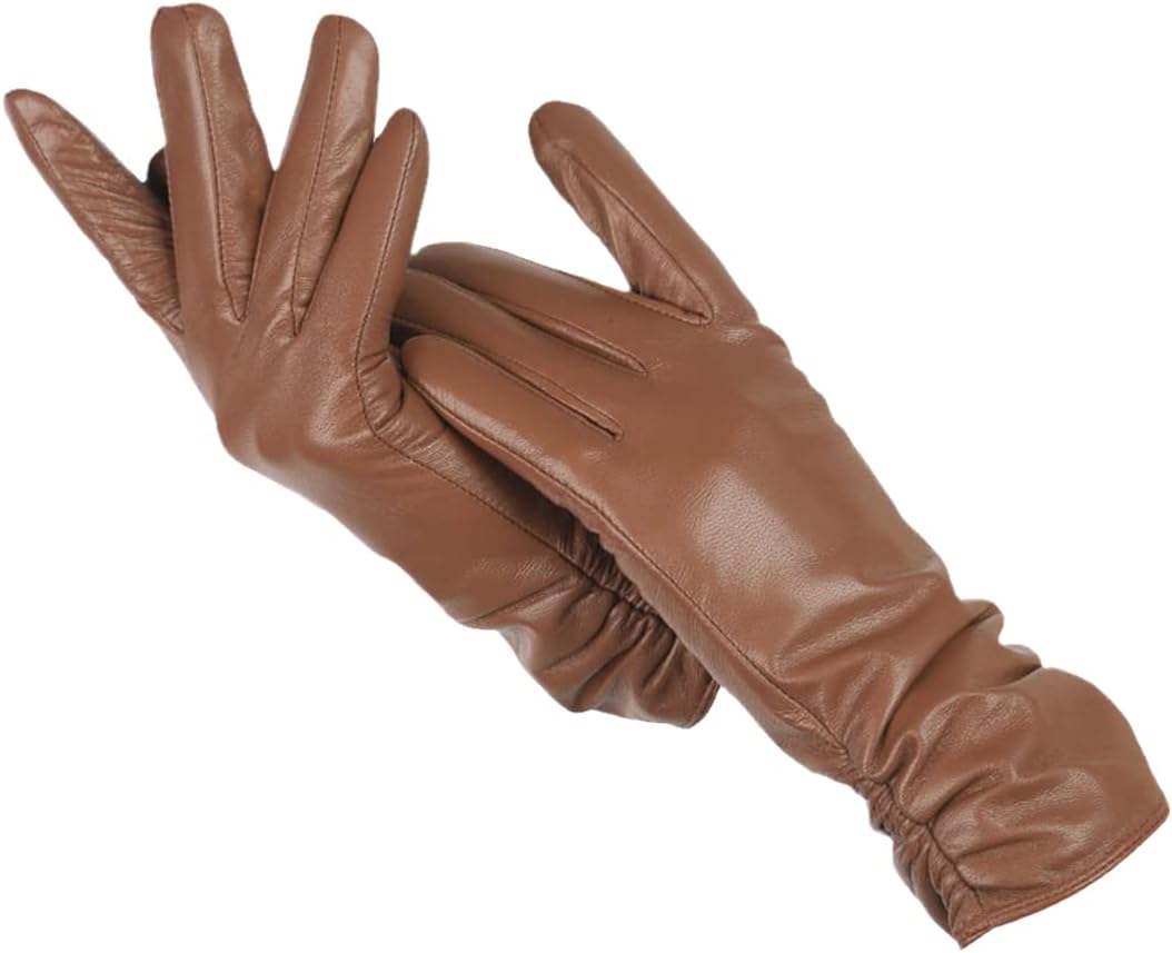 Elegante leren handschoenen met warme wollen voering voor winter – Dames