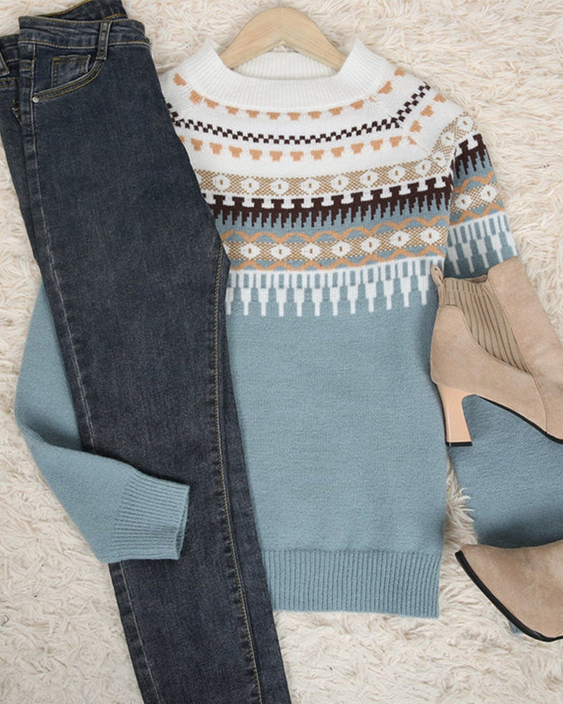 Elegante Scandinavische gebreide wintertrui van zachte stof – Dames