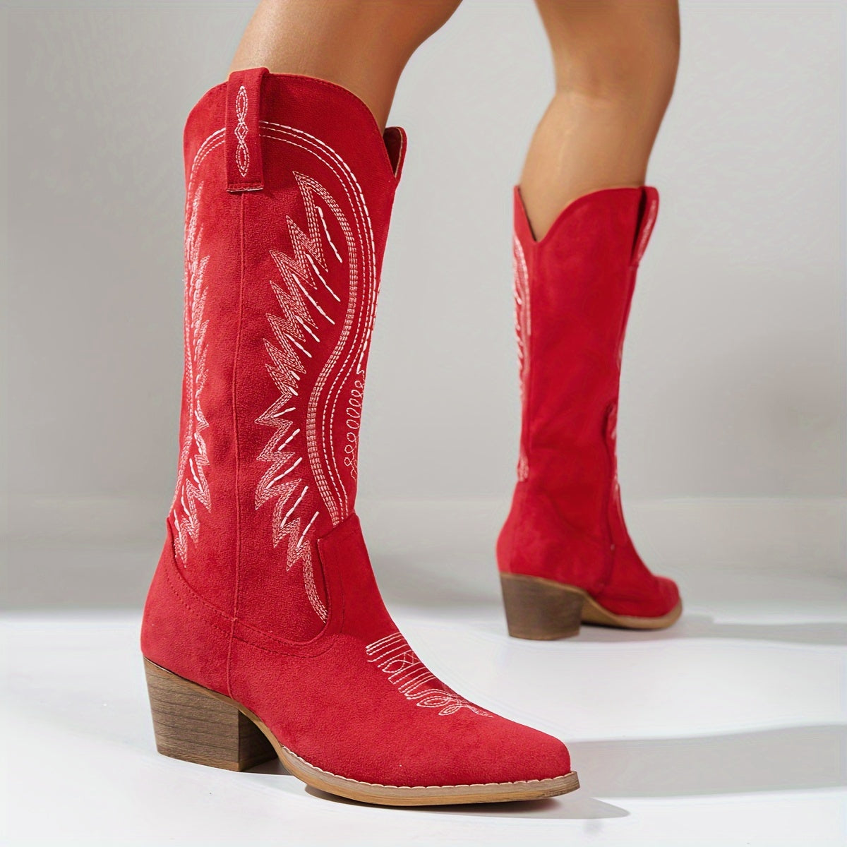 Modieuze cowboylaarzen met blokhak voor lente en herfst – Dames