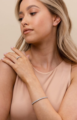 Elegante subtiele armband met sprankelende details - Dames