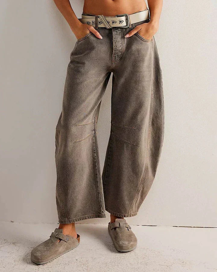 Stijlvolle jeans van katoen met middelhoge taille en ontspannen pasvorm – Dames